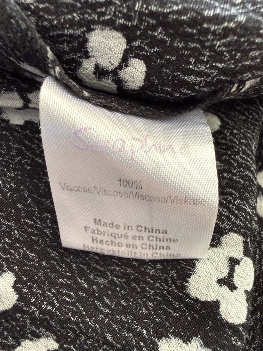 B45 Seraphine Women’s 8 Black and White Floral Wrap Maxi - Picture 8 of 8